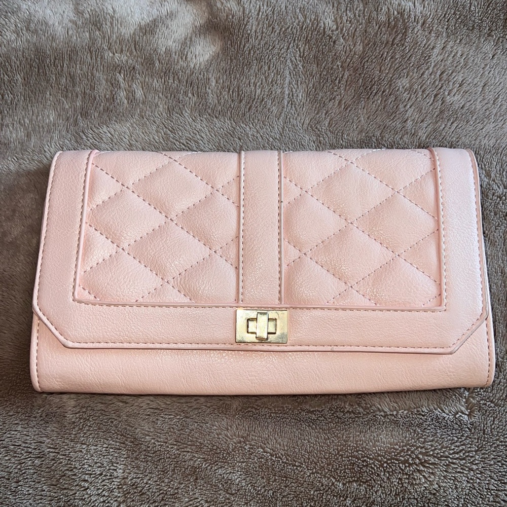 Elegant BEBE Pink Quilted Women's Clutch For Sale!